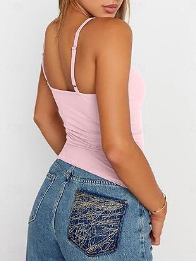 Women's Tank Top Sleeveless Shirt Tee Top Solid Color