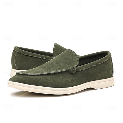 Blue Slip-On Loafers Light Men's Faux Casual – Breathable