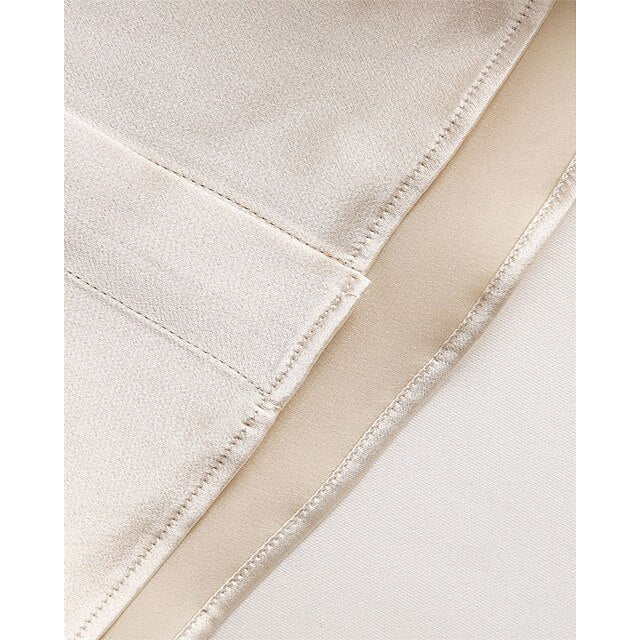 Buttons Top Shirt Women's Plain Satin Silk Elegant