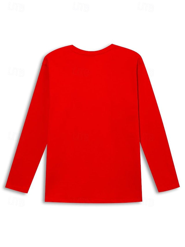Valentine Women's Heart T Shirt Cute Red Tee Regular Tops
