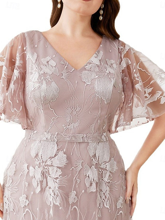 Size Mother of Elegant the V Plus Curve Dress Neck Bride