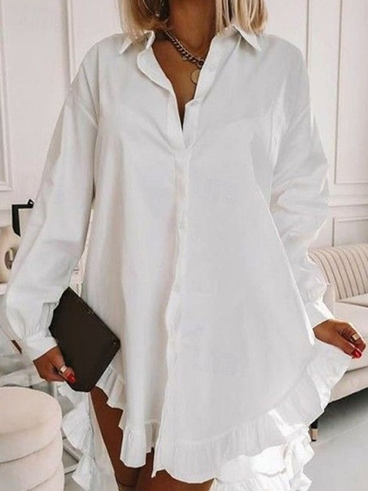 Women's Mini Dress White Dress Casual Dress Stylish Classic