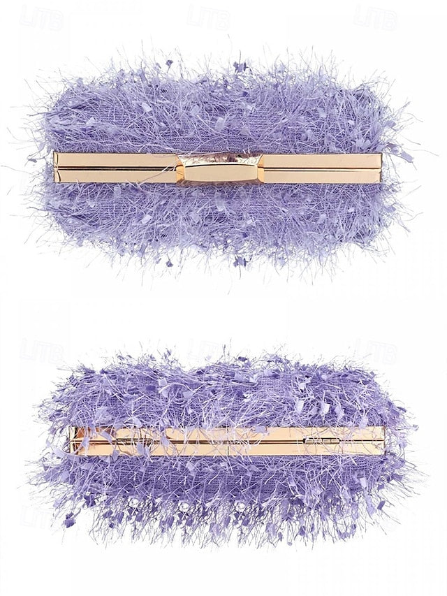 Chain with Strap Women's Feathered Chic Clutch Evening