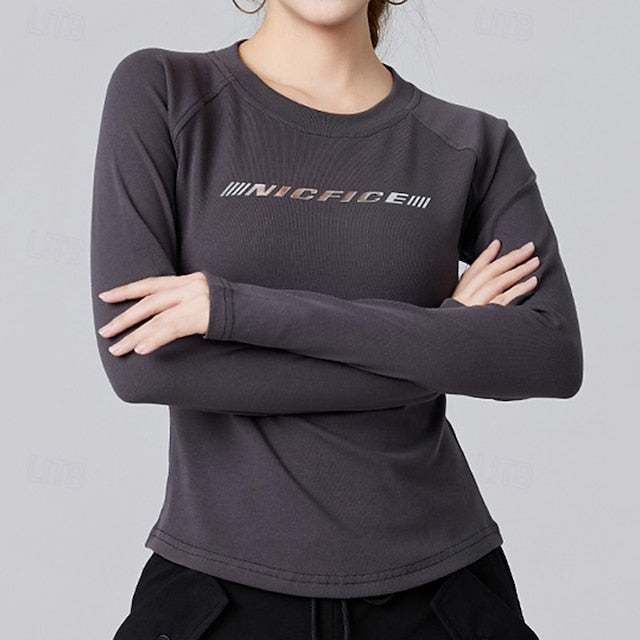 Women's Running T-Shirt Gym Shirt Sports Top Long Sleeve