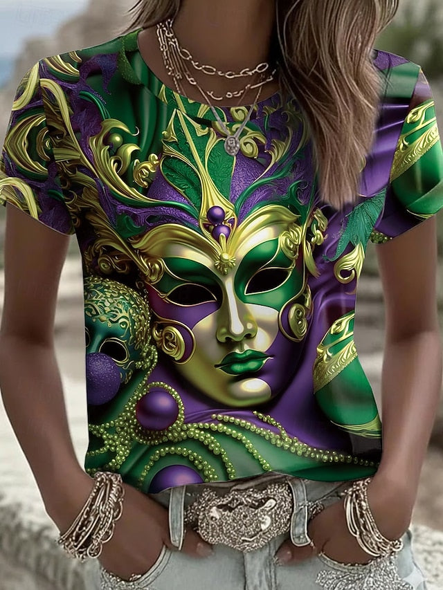Carnival Women's T Shirt Print Floral Vintage Stylish