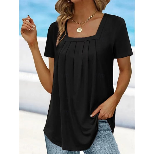 Women's T Shirt Plain Fashion Modern Casual Short Sleeve