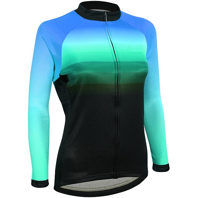 Women's Cycling Jersey Gradient Long Sleeve Bike Jersey Top
