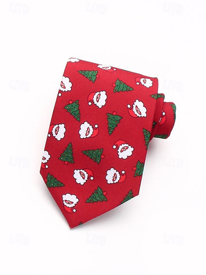 Silk Christmas Fun – Polyester Santa and Tie Tree Men's