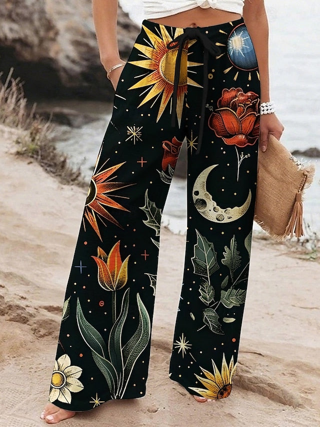 Women's Wide Leg Pants Trousers Vacation Casual Long High