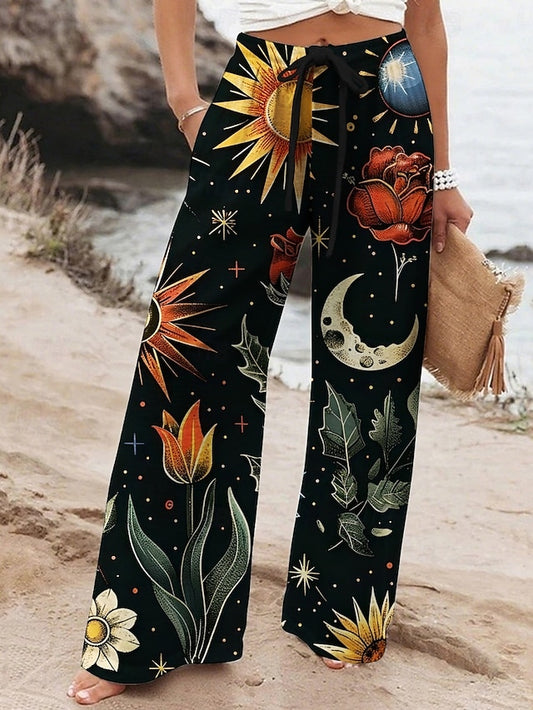 Women's Wide Leg Pants Trousers Vacation Casual Long High