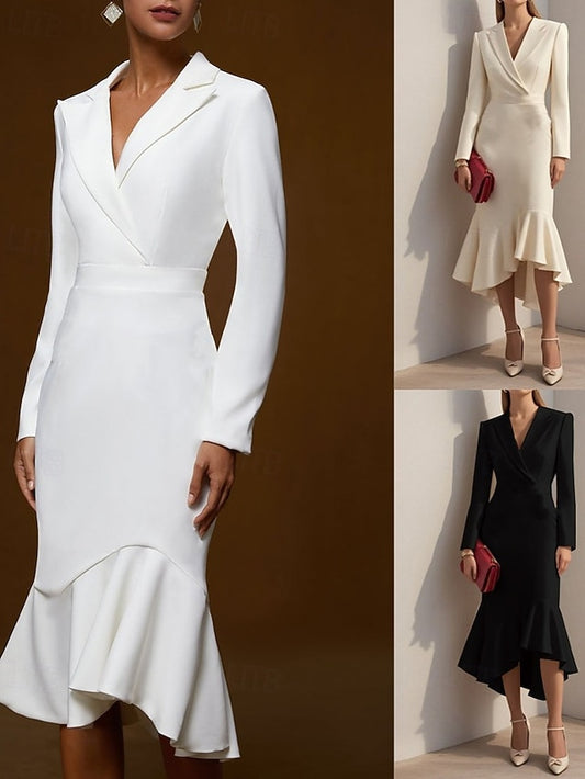 Women's Midi Dress Blazer Dress Sheath Dress Elegant