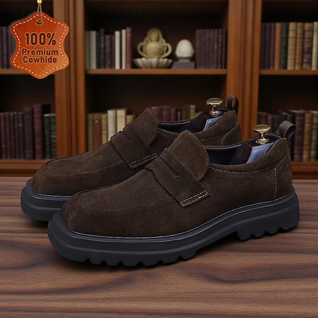 Loafers Leather Men's Suede Business Cowhide -Classic