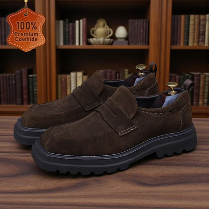 Loafers Leather Men's Suede Business Cowhide -Classic