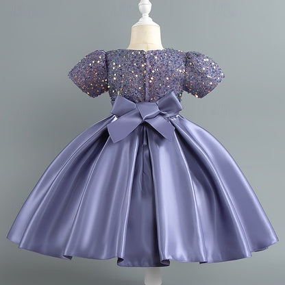 Sequin Short Girls' Toddler Wedding Sleeve Party Dress