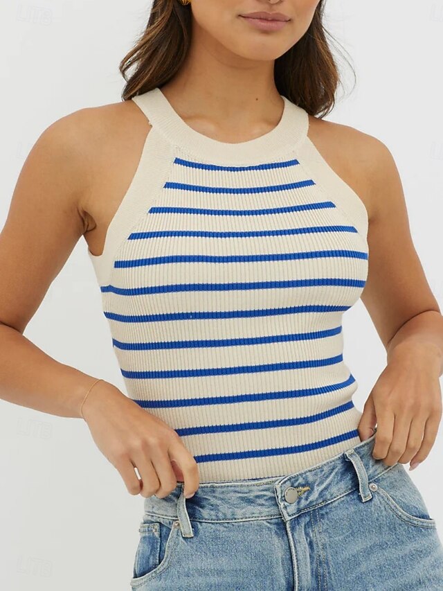 Women's Tank Top Striped Fashion Stylish Classic Sleeveless