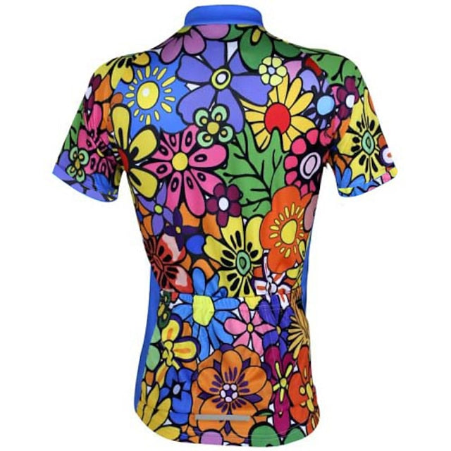 Women's Cycling Jersey Patterned Floral Botanical Flower