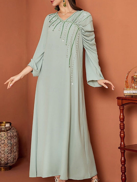 A-Line the Dress Floor Bride Mother Elegant V of Neck Length