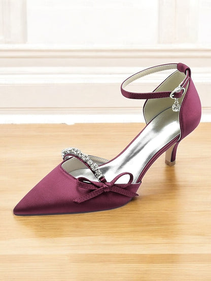 Wedding Heel Shoes Women Kitten – for Elegant Pointed-Toe