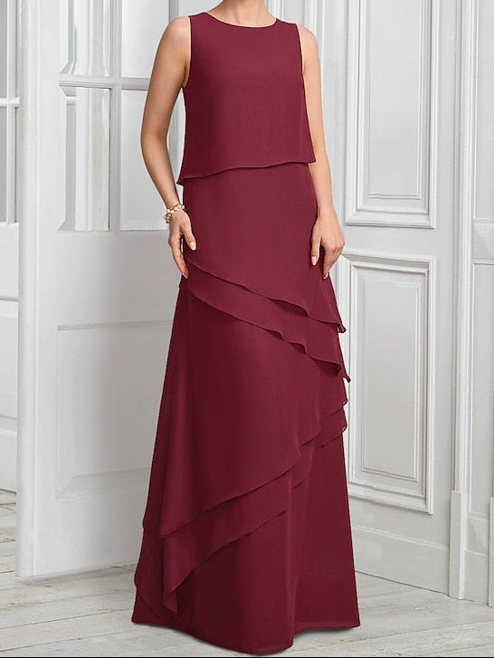 Formal Piece A-Line Elegant Two Bride Suit the of Mother Dress