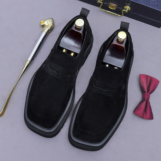 Loafers Leather Men's Suede Business Cowhide -Classic