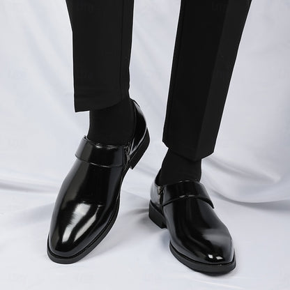 Leather Business Shoes Men's Slip-On Loafers Brown