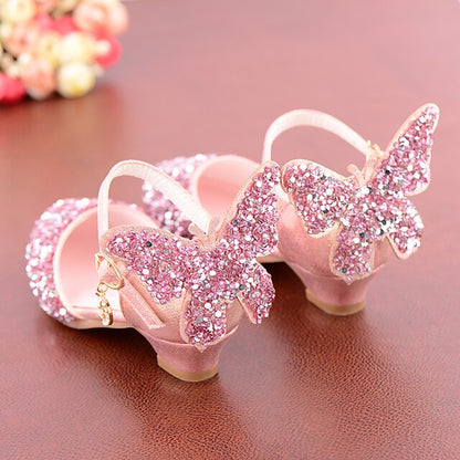 Shoes – Pink Sparkly Girls' Butterfly Glitter Princess