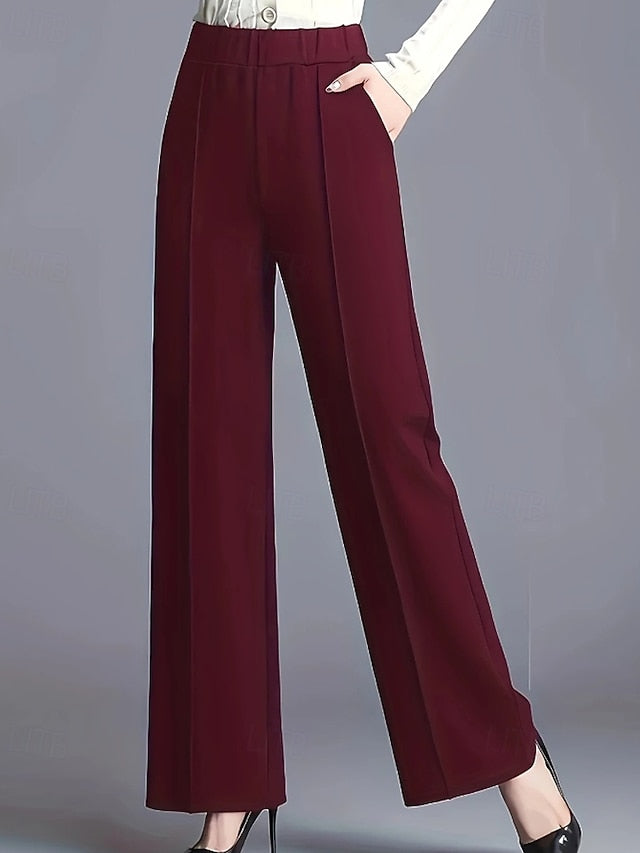 Women's Wide Leg Chinos Streetwear Casual Full Length