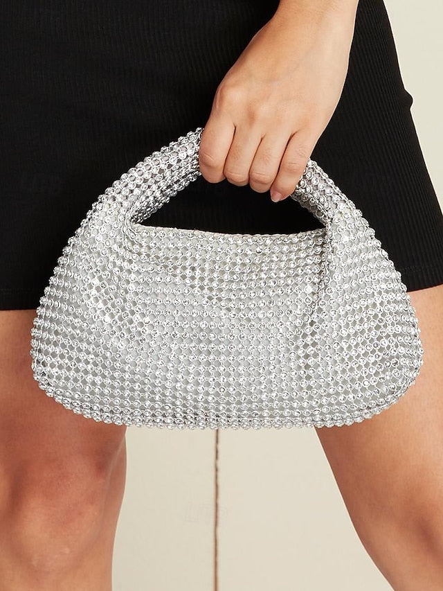 Women's Sparkling Evening – Handbag Silver Rhinestone