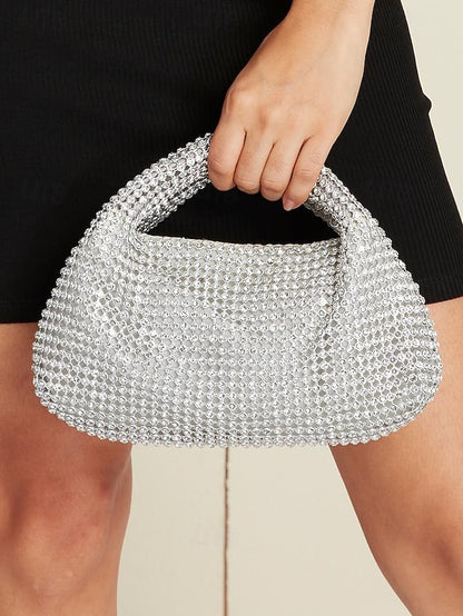 Women's Sparkling Evening – Handbag Silver Rhinestone