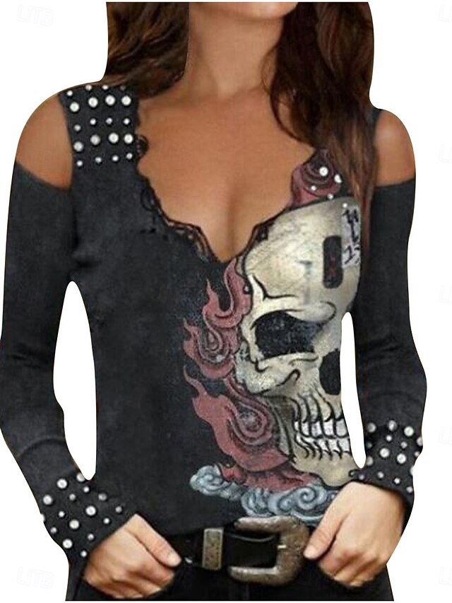 Women's Blouse Floral Stylish Casual Long Sleeve V Neck