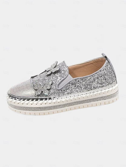 Purple Slip-On with Sneakers Glitter Platform Women's
