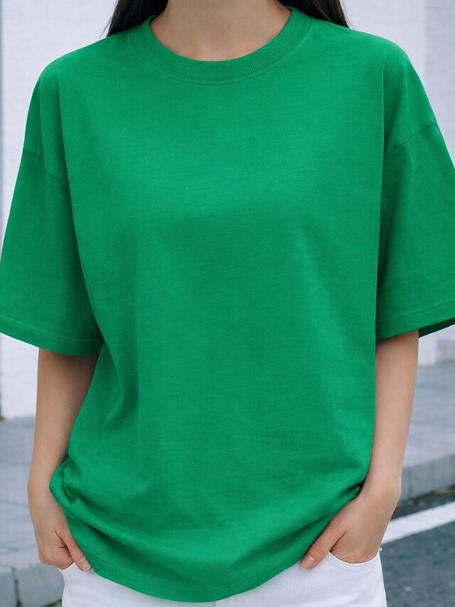 Women's Oversized T Shirt Tee 100% Cotton Solid Color