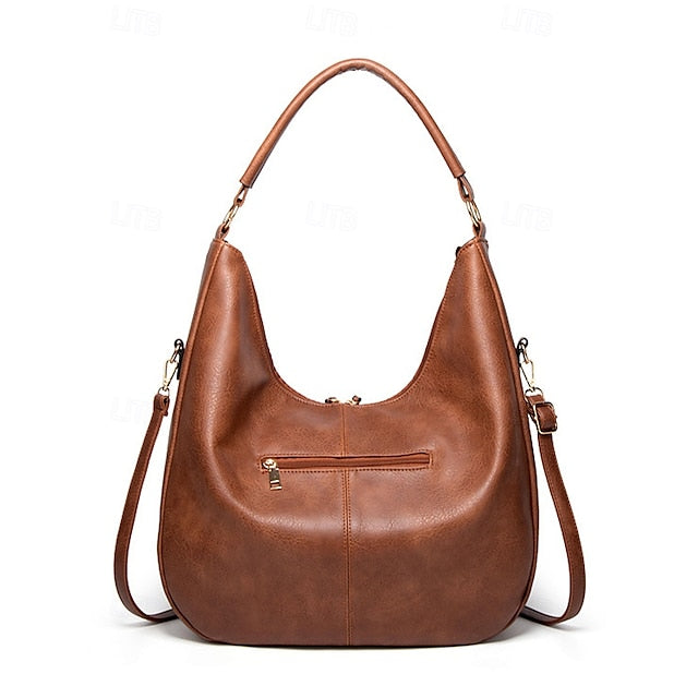 Set Women's Leather Bag Hobo with Matching Wallet Faux