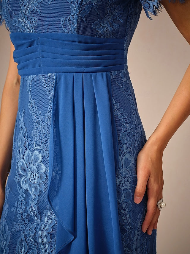 Women's Wedding Guest Jacket Dress Lace Dress Chiffon Dress