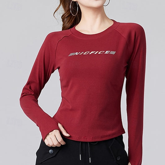 Women's Running T-Shirt Gym Shirt Sports Top Long Sleeve