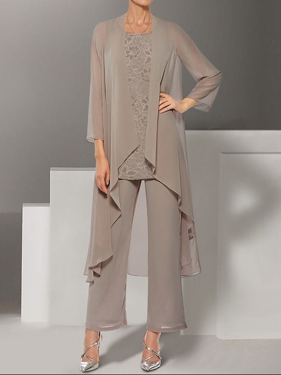 the Mother Dress Elegant Beach Wedding 3 Pantsuit of Piece Bride