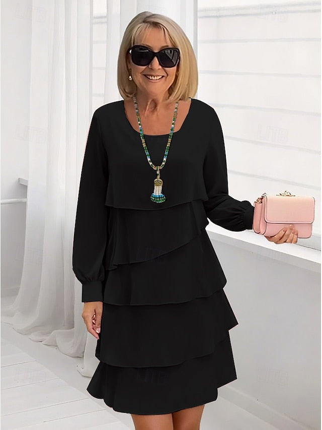Women's Midi Dress Tiered Dress Elegant Going out Regular