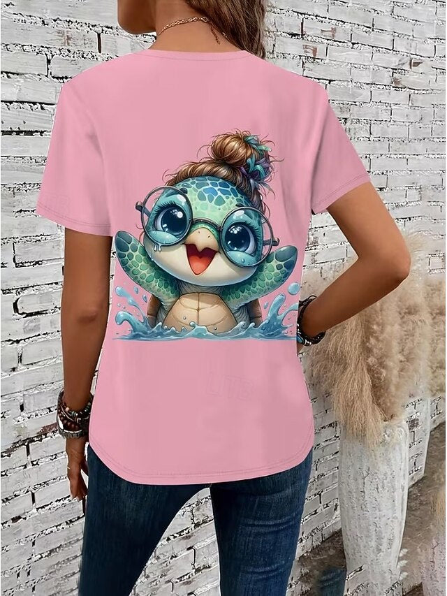 Women's T Shirt Print Graphic Animal Ocean Stylish Classic