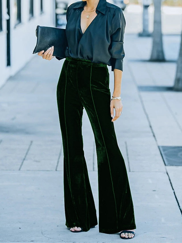 Women's Bell Bottom Pants Trousers Elegant Fashion