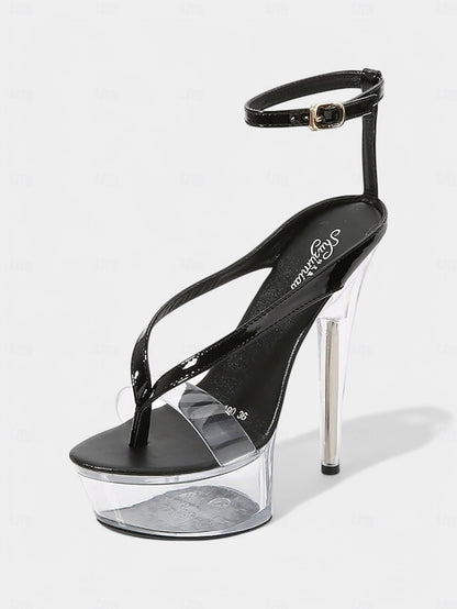 Nightclub Sexy Sandals – Heel Clear Lavender Platform