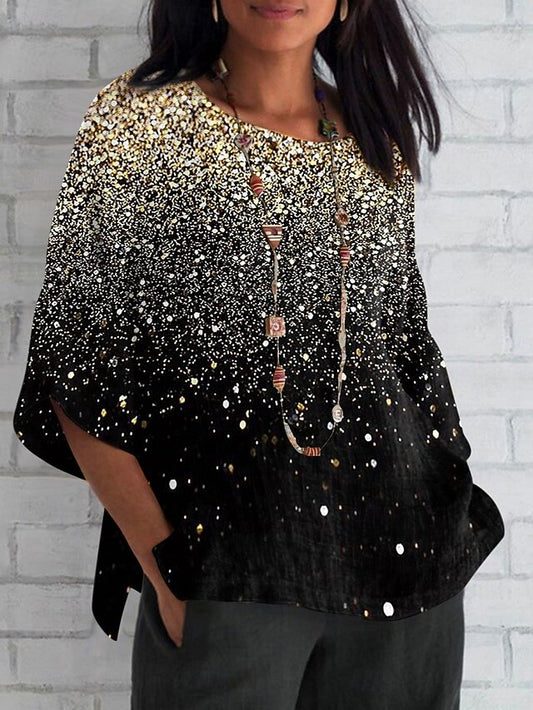Women's Shirt Print Color Gradient Daily Casual 3/4 Length