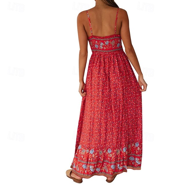 Women's Midi Dress Floral Dress Slip Dress Print Dress