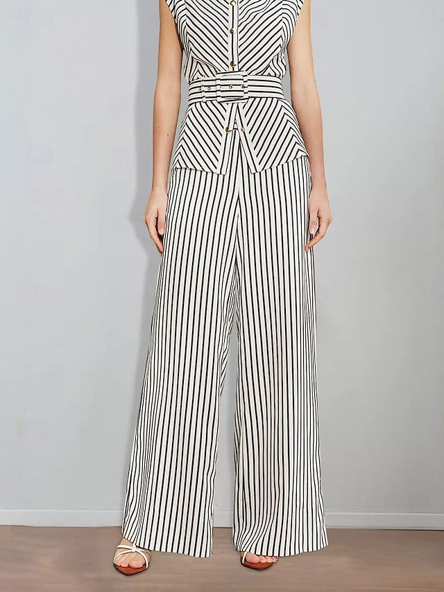 Print of Striped Two Piece Pantsuit the Bride Mother