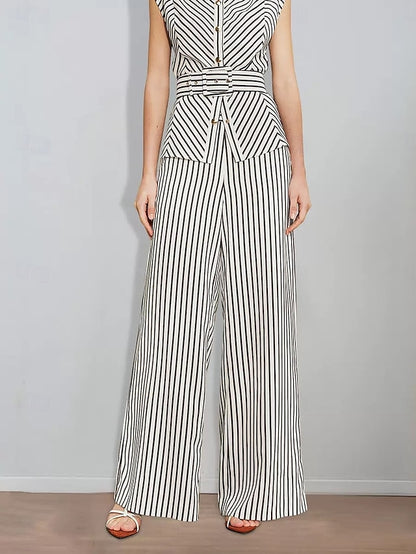Print of Striped Two Piece Pantsuit the Bride Mother