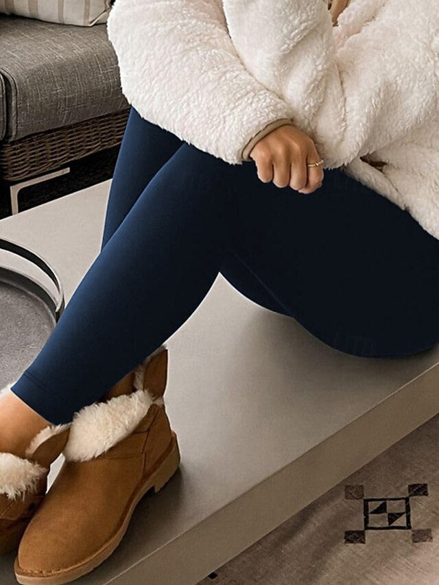 Women's Fleece Lined Leggings Fleece Pants Slacks Leggings