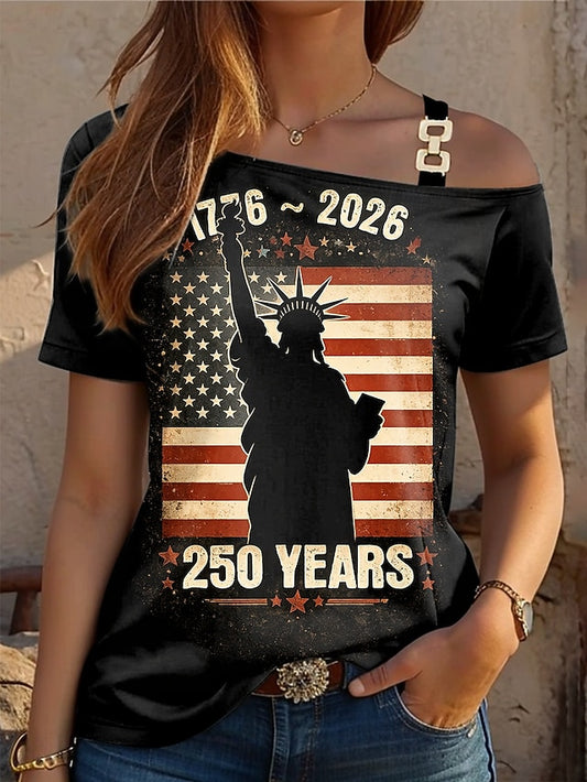 American Independence Day Women's T Shirt Print