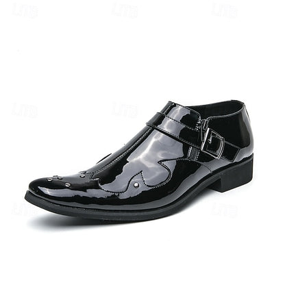 Strap Black Shoes Monk – Men's Leather Formal