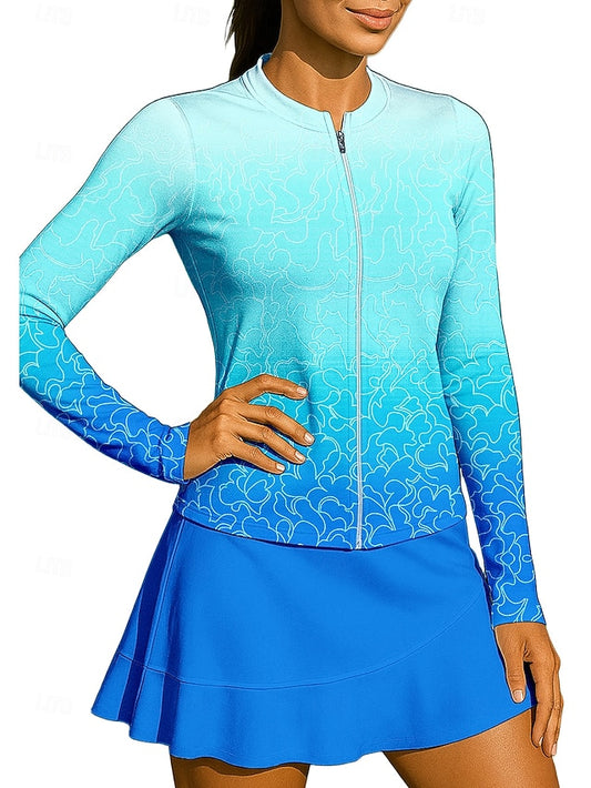 Gradient Top Tennis Sport Women's Long Shirt