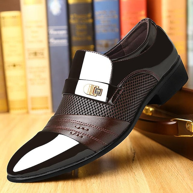 Dress Formal Slip-On Faux Loafers Patent – Leather Men's