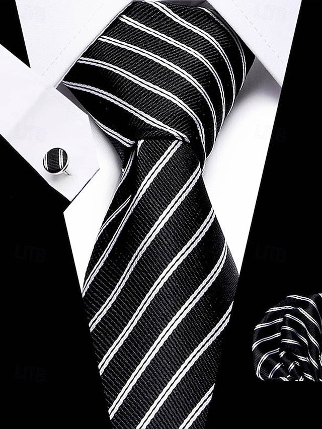 Silk Set Tie – and Men's Checkered Pocket Purple Square